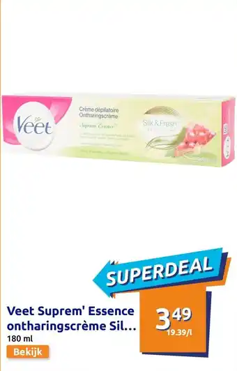 Action Veet Suprem' Essence ontharingscrème Silk & Fresh aanbieding