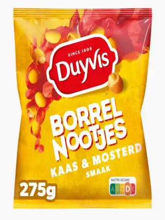 Flink Duyvis Borrelnootjes Kaas & Mosterd Pinda Noten 275g aanbieding