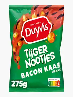 Flink Duyvis Tijgernootjes Bacon Kaas Pinda Noten 275g aanbieding