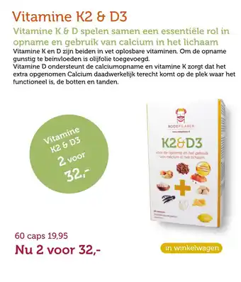 De Rode Pilaren Vitamine K2 & D3 60caps aanbieding