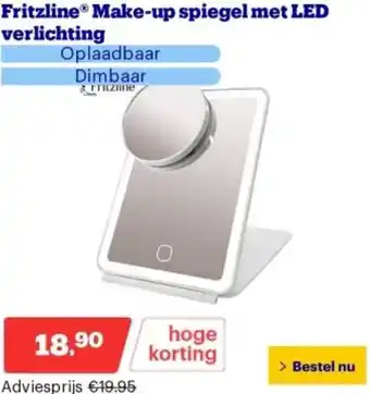 Bol.com Fritzline Make-up spiegel met LED verlichting aanbieding