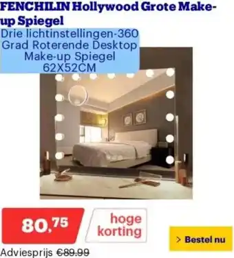 Bol.com FENCHILIN Hollywood Grote Make-up Spiegel aanbieding