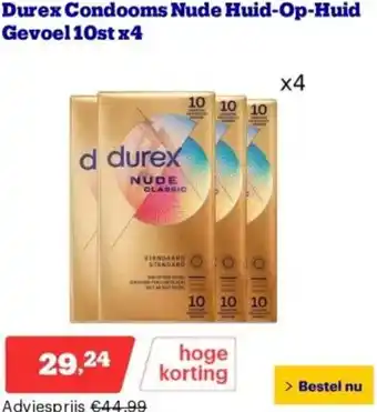 Bol.com Durex Condooms Nude Huid-Op-Huid Gevoel 10st x4 aanbieding