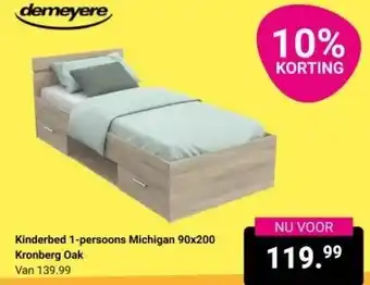 Van Asten BabySuperstore Kinderbed 1-persoons Michigan 90x200 Kronberg Oak aanbieding