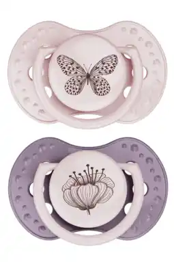 De Online Drogist Difrax LOVI Dynamic Pacifier 18+ Months Botanic Pink Purple - Fopspeen aanbieding