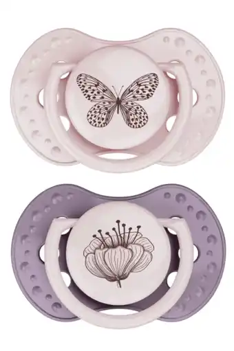 De Online Drogist Difrax LOVI Dynamic Pacifier 18+ Months Botanic Pink Purple - Fopspeen aanbieding