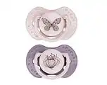 De Online Drogist Difrax LOVI Dynamic Pacifier 0-3 Months Botanic Pink Purple - Fopspeen aanbieding