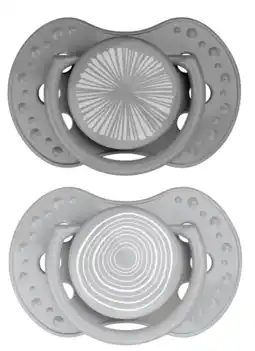 De Online Drogist Difrax LOVI Dynamic Pacifier 6-18 Months Harmony Dark Grey Light Grey - Fopspeen aanbieding