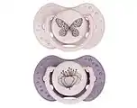 De Online Drogist Difrax LOVI Dynamic Pacifier 6-18 Months Botanic Pink Purple - Fopspeen aanbieding