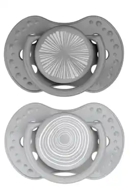 De Online Drogist Difrax LOVI Dynamic Pacifier 0-3 months Harmony Dark Grey Light Grey - Fopspeen aanbieding