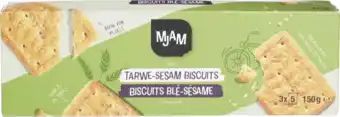 De Online Drogist Mjam Biscuits Tarwe-Sesam aanbieding