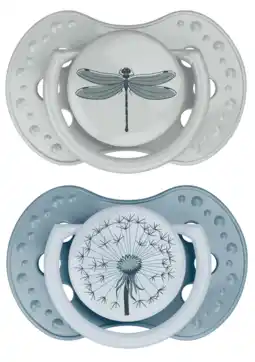 De Online Drogist Difrax LOVI Dynamic Pacifier 0-3 Months Botanic Blue Green - Fopspeen aanbieding