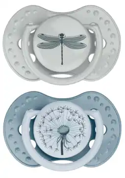 De Online Drogist Difrax LOVI Dynamic Pacifier 0-3 Months Botanic Blue Green - Fopspeen aanbieding