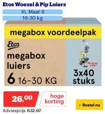 Bol.com Etos Woezel & Pip Luiers aanbieding