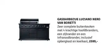 Nijhof Gasbarbecue luciano nero van boretti aanbieding