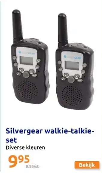Action Silvergear walkie talkie set aanbieding