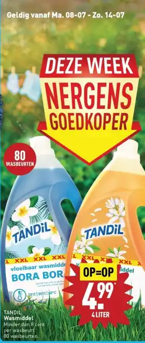 ALDI TANDIL Wasmiddel 4 liter aanbieding