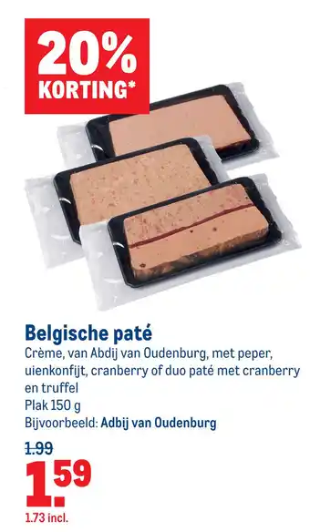 Makro Belgische paté aanbieding