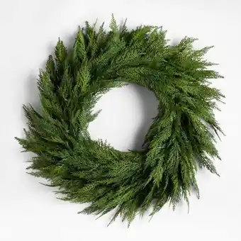 CB2 Faux Hemlock Pine Pre-Lit LED Wreath 28" aanbieding