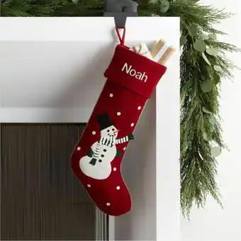 CB2 Snowman Christmas Stocking aanbieding