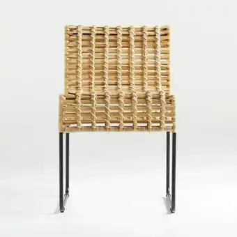 CB2 Chaparral Natural Rattan Dining Chair aanbieding