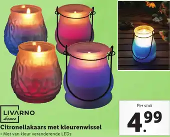 Lidl LIVARNO home Citronellakaars met kleurenwissel aanbieding