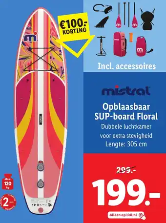 Lidl mistral Opblaasbaar SUP-board Floral aanbieding