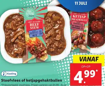 Lidl Stoofvlees of ketjapgehaktballen aanbieding