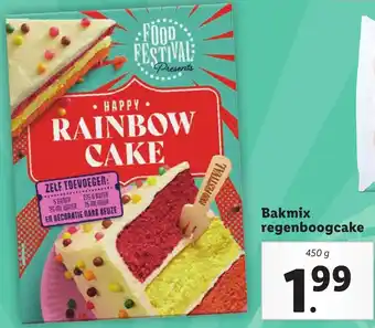 Lidl Bakmix regenboogcake 450g aanbieding