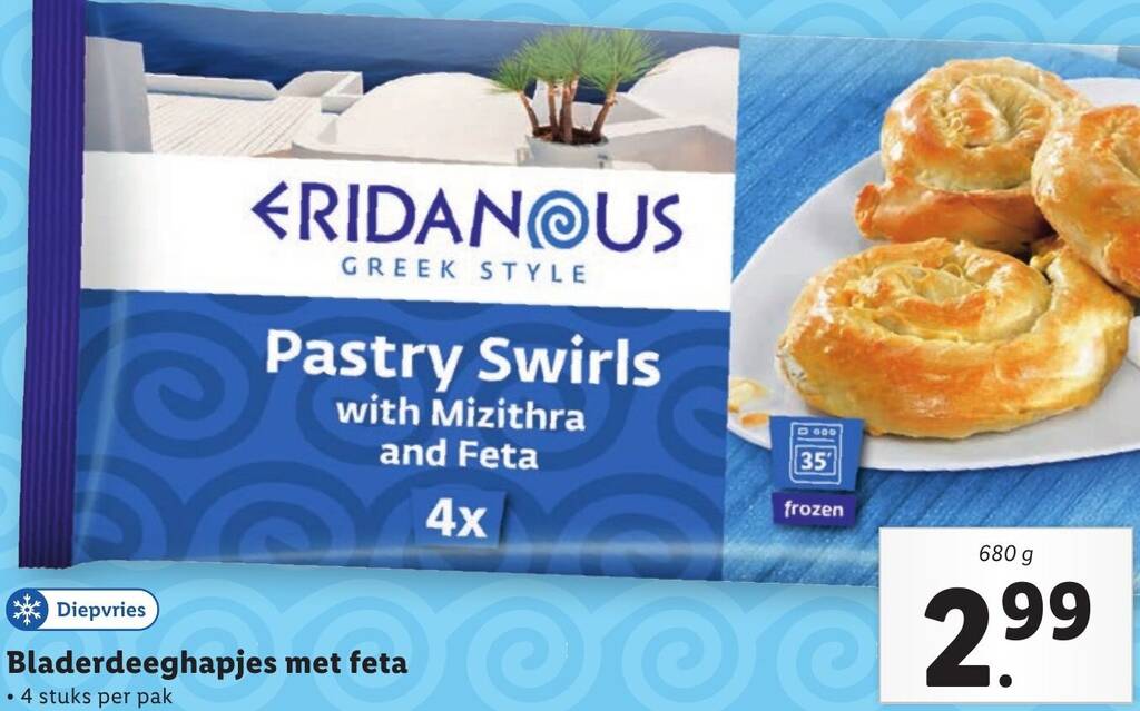 Bladerdeeghapjes met feta 680g aanbieding bij Lidl