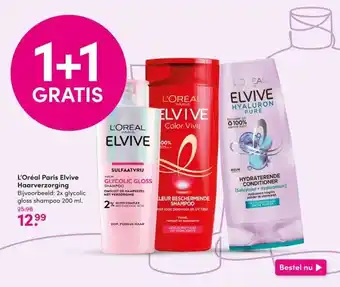 DA L'Oréal Paris Elvive Haarverzorging Bijvoorbeeld: 2x glycolic gloss shampoo 200 ml. aanbieding