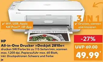 Kaufland DE HP All-in-One Drucker Deskjet 2810e aanbieding