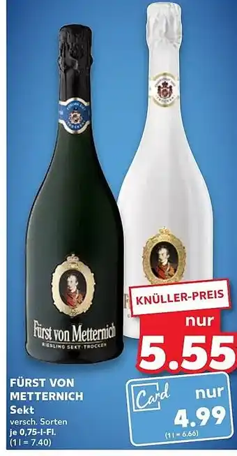 Kaufland DE FÜRST VON METTERNICH Sekt aanbieding