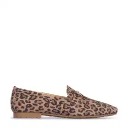 Wehkamp PS Poelman Odette suède loafers met panterprint bruin/zwart aanbieding