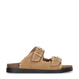 Wehkamp PS Poelman suède slippers lichtbruin aanbieding