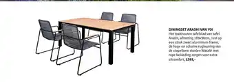 Nijhof Diningset arashi van yoi 169x90 cm aanbieding