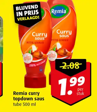 Boni Remia curry topdown saus aanbieding