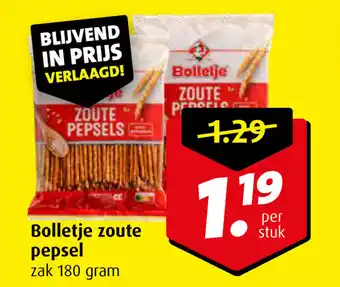 Boni Bolletje zoute pepsel 180 gram aanbieding