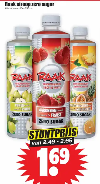 Dirk Raak siroop zero sugar aanbieding