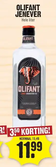 Dirk OLIFANT JENEVER Hele liter aanbieding