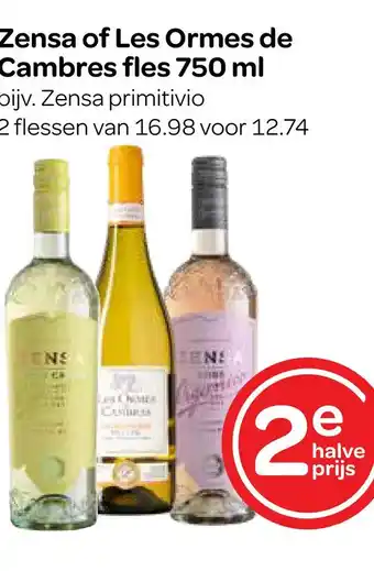 Spar Zensa of Les Ormes de Cambres fles 750 ml aanbieding