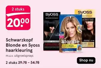 Etos Schwarzkopf Blonde en Syoss haarkleuring aanbieding