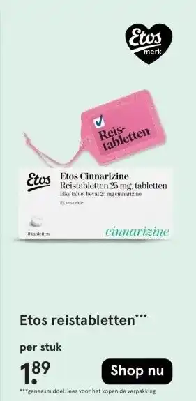 Etos Etos reistabletten*** aanbieding