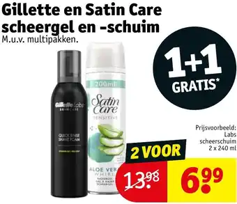 Kruidvat Gillette en Satin Care scheergel en schuim aanbieding