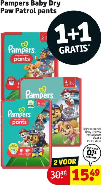 Kruidvat Pampers Baby Dry Paw Patrol pants aanbieding