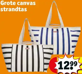 Kruidvat Grote canvas strandtas aanbieding