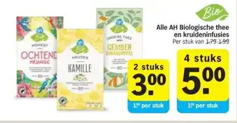 Albert Heijn Alle AH Biologische thee en kruideninfusies aanbieding