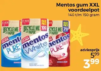 Trekpleister Mentos gum XXL voordeelpot aanbieding