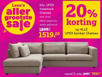 Leen Bakker UMIX hoekbank Chelsea aanbieding