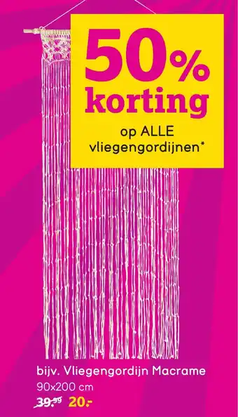 Leen Bakker Vliegengordijn Macrame 90x200 cm aanbieding